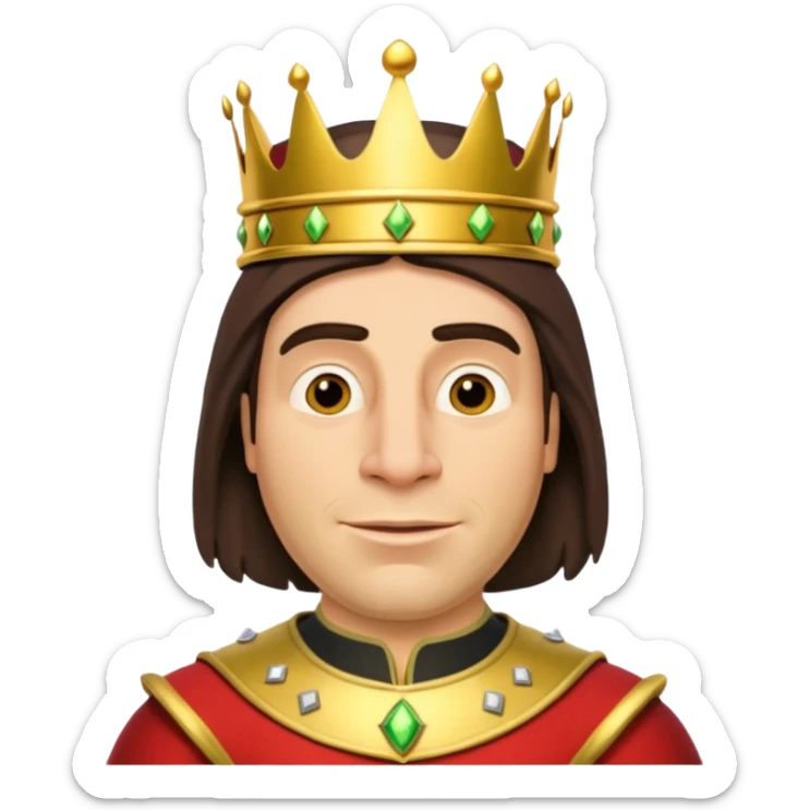 lord farquaad wearing a crown from the movie shrek  sticker