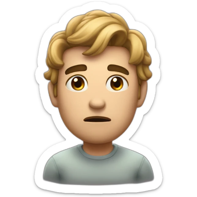 feeling sad and exasperated at the fact that I have to wait to talk to my girlfriend again because she is going to clean her room sticker