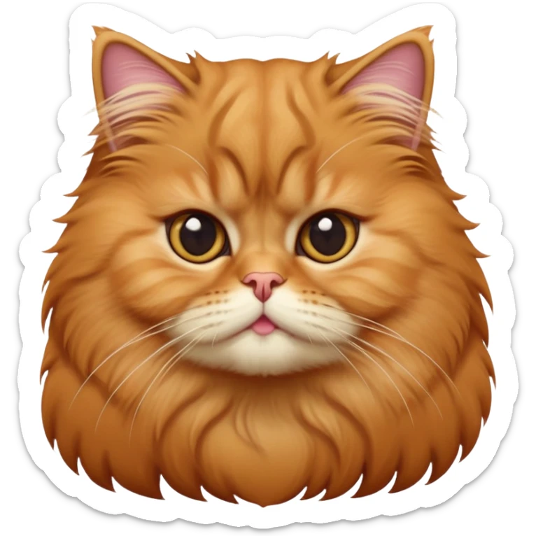 cinematic-adorable-big-eyed-fluffy-ginger-persian-cat-portrait-emoji,-head-tilted-playfully-with-a-sweet-expression,-fluffy-ginger-fur,-simplified-yet-irresistibly-cute-features-with-large,-expr sticker