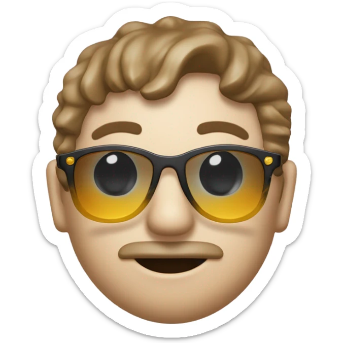 Chili-Schote mit Sonnenbrille, weißem Pelzmantel und dicker Goldkette  sticker