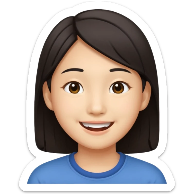 Asian individual age 18-22yr. Juvenile Adult - carefree. fun loving

 sticker