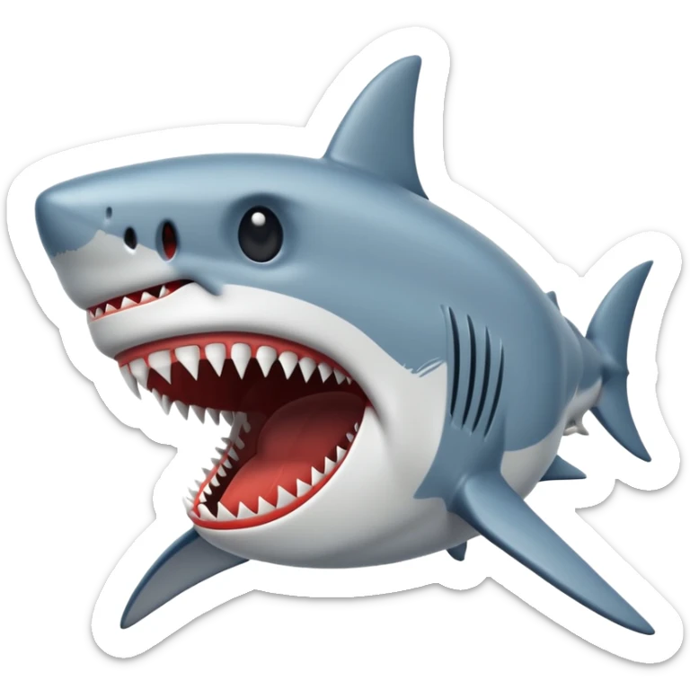 Emoji of Jaws shark aka the shark on the jaws poster sticker