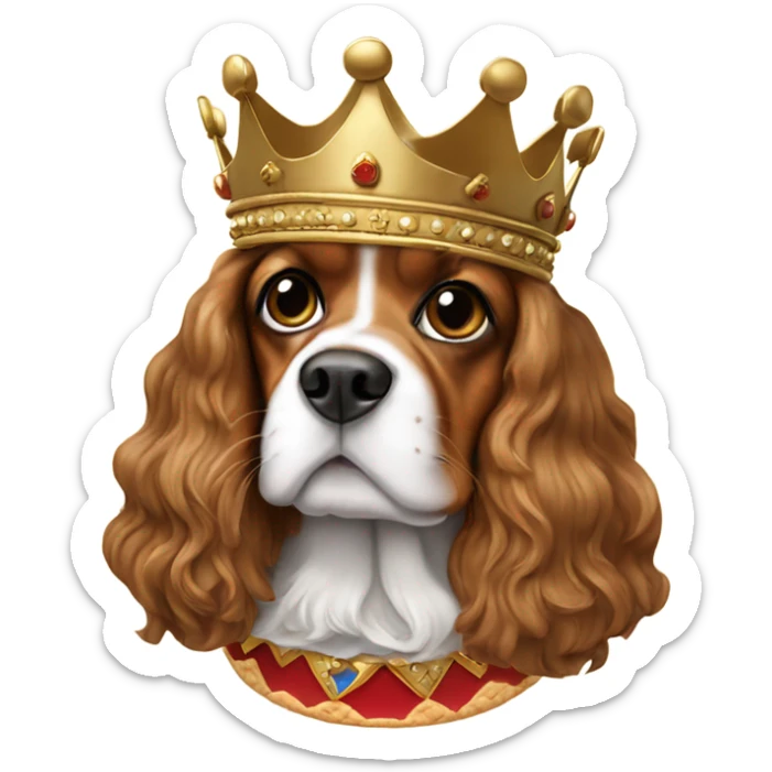 King Charles of England wearing a crown eating a very dry biscuit sticker