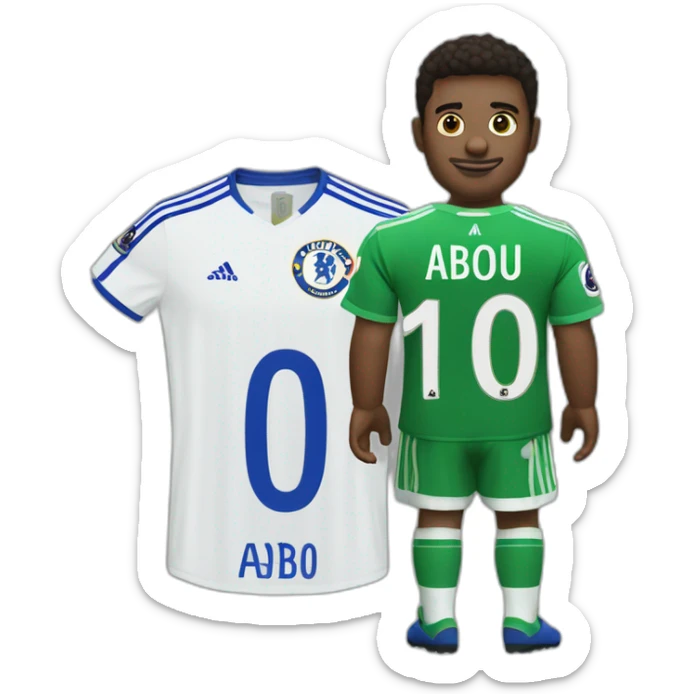 A Chelsea shirt with Abdou written on it and the shirt's number ten   sticker