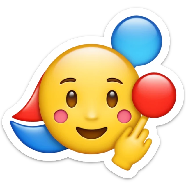 the word BLOG in bright primary colors, traditional emoji style sticker