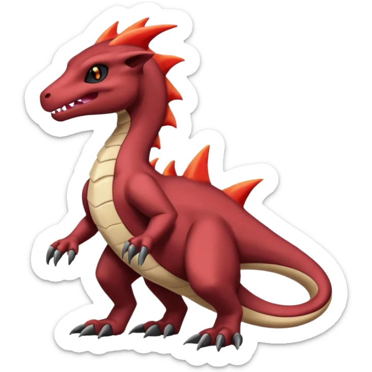 Black and magmatic Salazzle-Cubone-Salandit-Charmeleon-fusion (full body) sticker