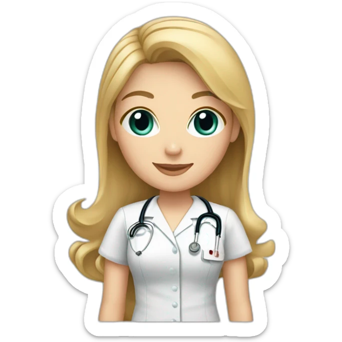 Nurse Blond white girl with 2 cats  one dark grey and one black sticker