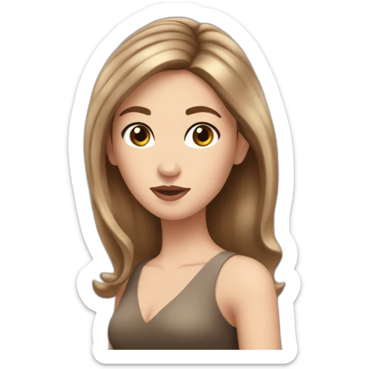 white pretty girl with  brown hair like gossip girl sticker