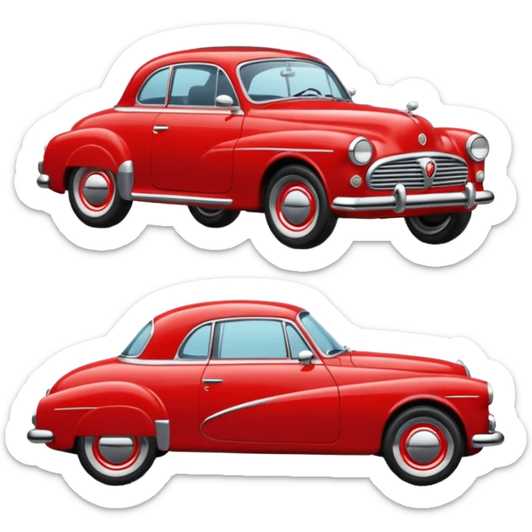 Car with classic look sticker