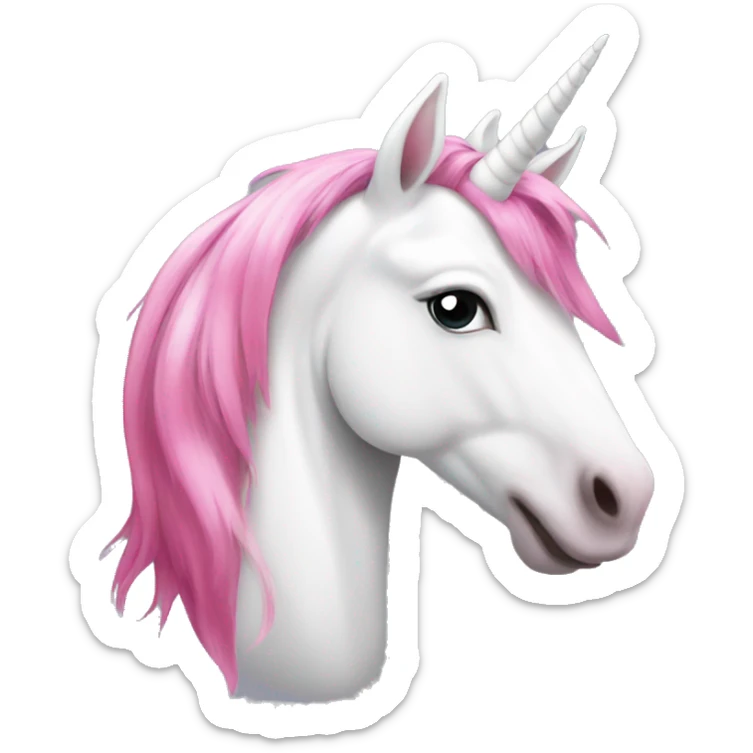 White unicorn with pink hair who throw up rainbow colors  sticker