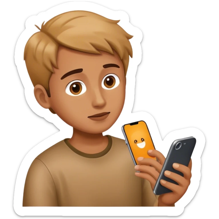 the back of a person looking at a phone to reach out to friends sticker