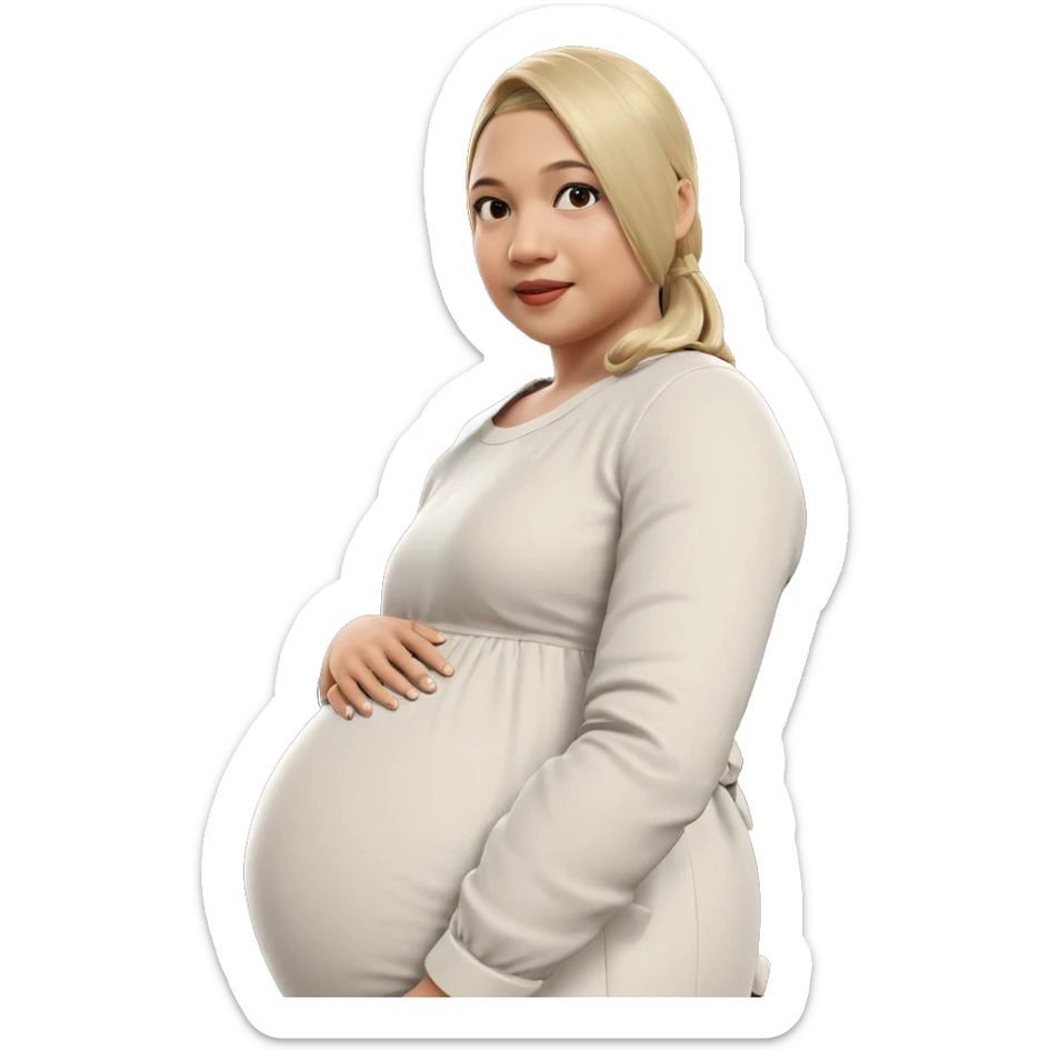 pregnant girl in a dress sticker