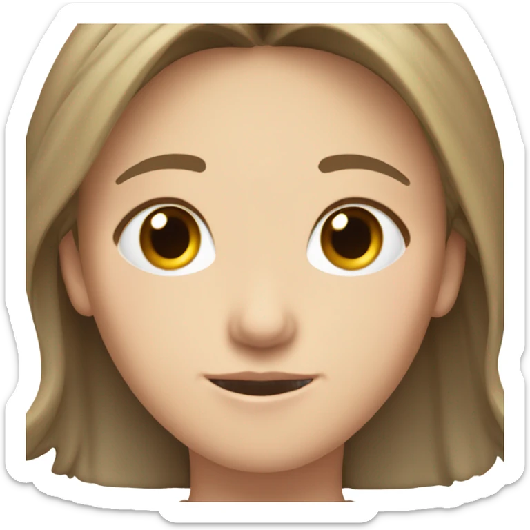 Light brunette, white girl with hands in an Asian boys hair sticker