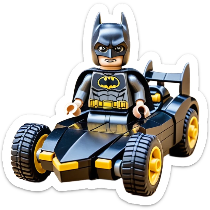 scale racing sexy muscular Batman’s masculine midnight-colored tight outfit 1970’s tv style dark knight stealthy accurate sporty safe plush deluxe Lego off-road pursuit drifting F1 car lexus (black hair,reclining and relaxed torso and shoulders back against seat) rally sticker