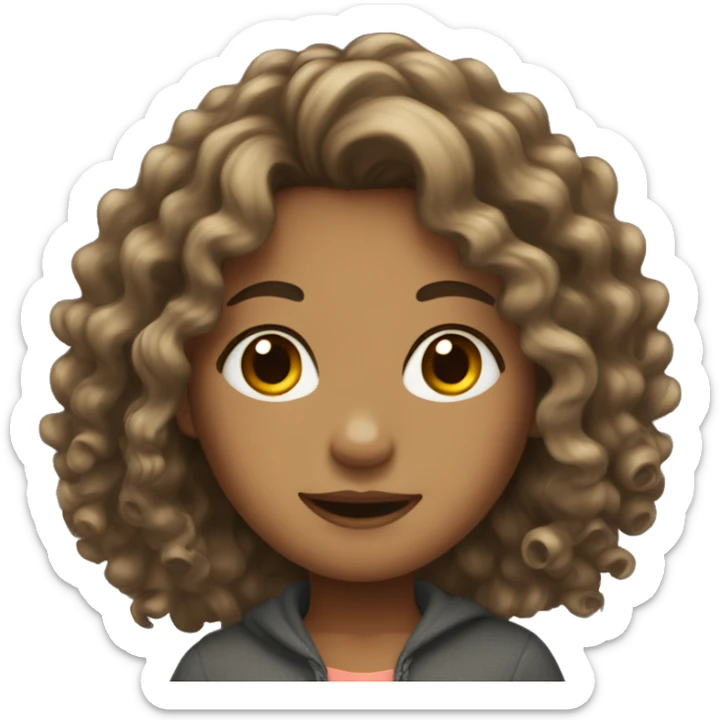girl with long curly hair sticker