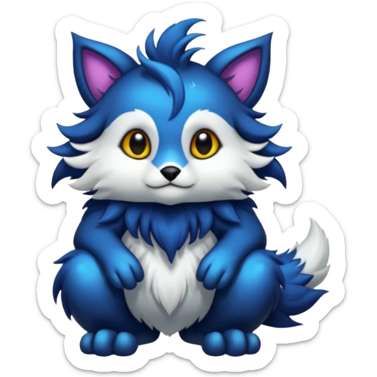 Shiny Colorful Dark-Colored Furry Fionbri-creature by Falvie (full body) sticker