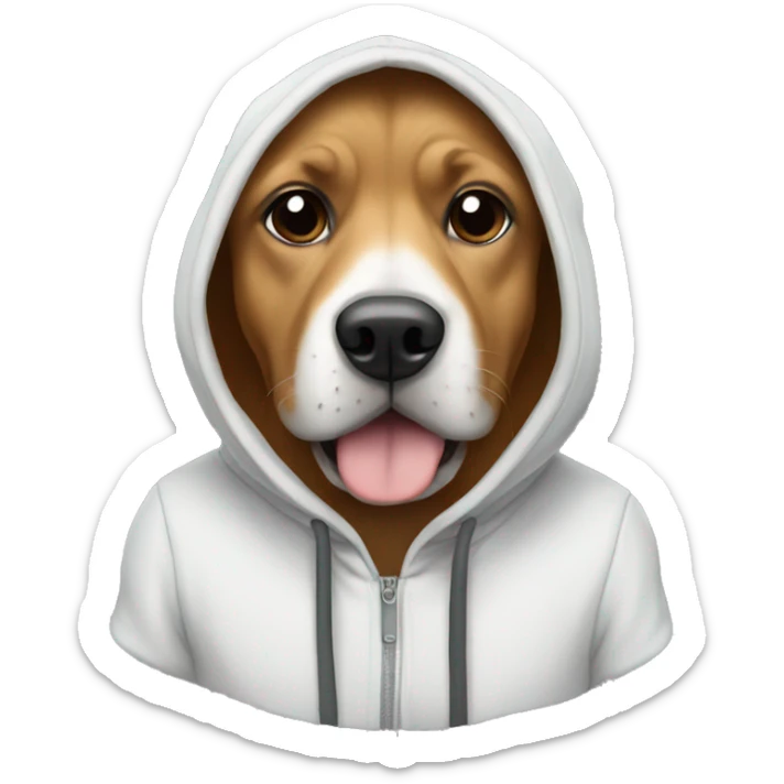 Dog wearing hoodie sticker