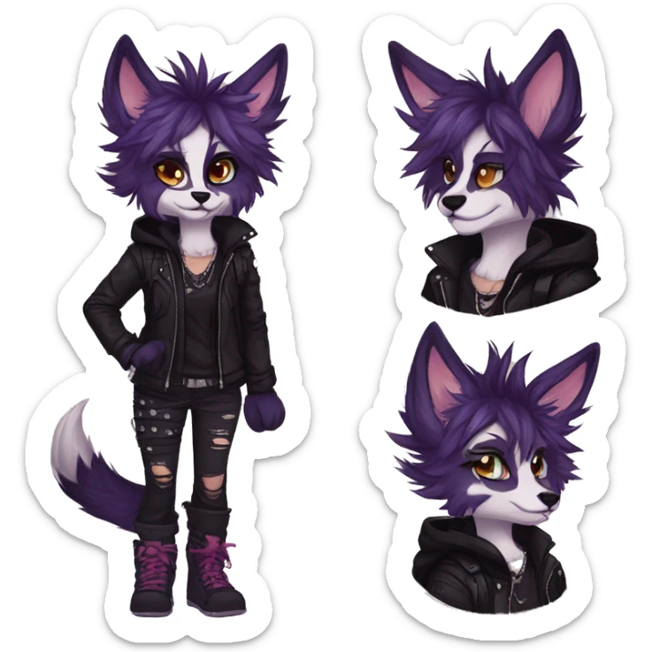 Edgy punk anthro furry by Falvie, LiLaiRa, griffsnuff, AngieWolf sticker