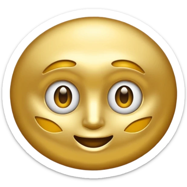 eine goldene schallpaltte, die ein gesicht hat und lächelt, keine menschlcihes gesicht sticker