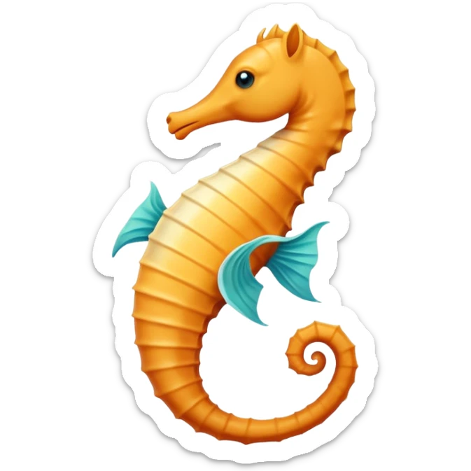 make a minimalist image of a sea horse and make it look like a J make the belly smaller and the tail longer sticker