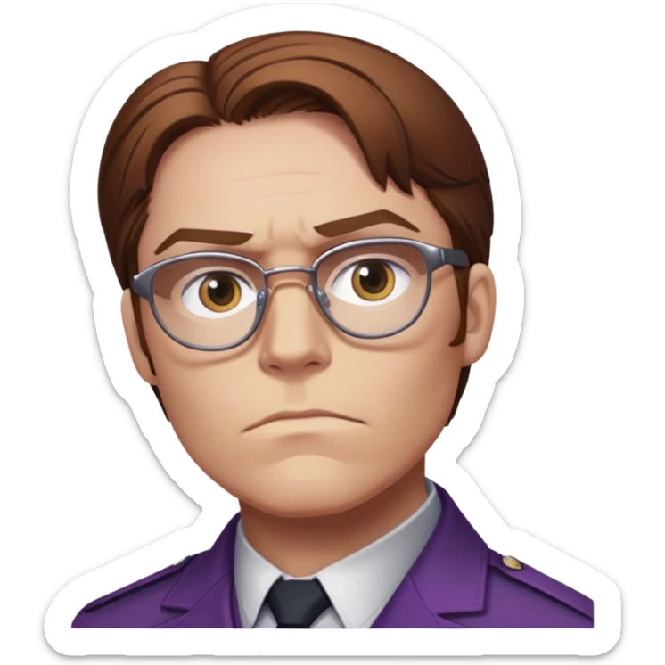 Helmut Zemo with brown hair and glasses, villain from Marvel's Captain America Civil War, serious expression sticker