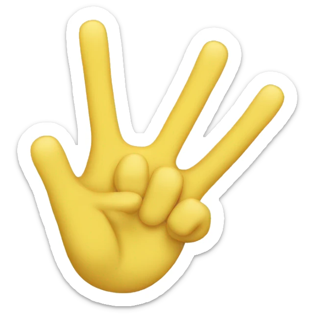 three finger emoji yellow skin sticker