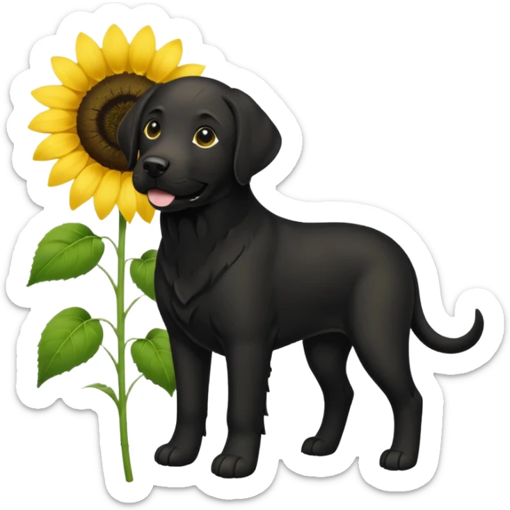 Labrador retriever black and sunflower  sticker
