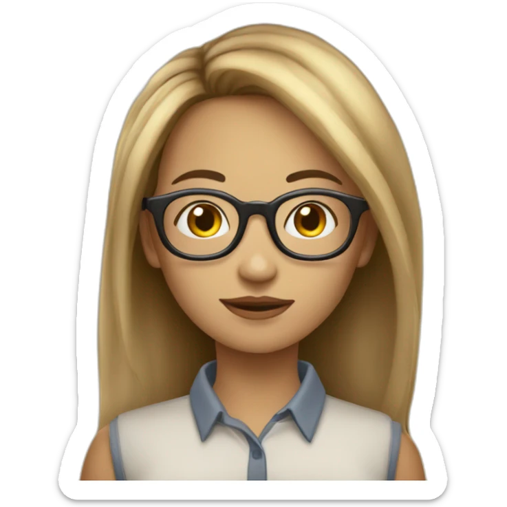 Fille avec cheveux longs et lunettes qui vomi des patates sticker