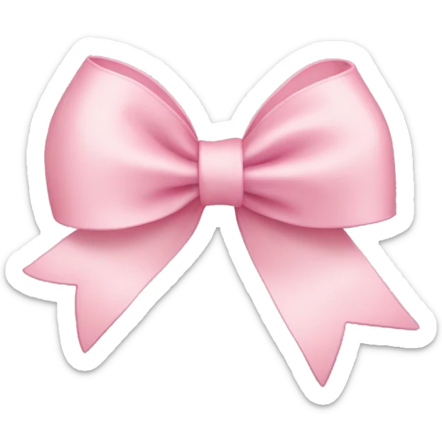 light pink ribbon bow sticker