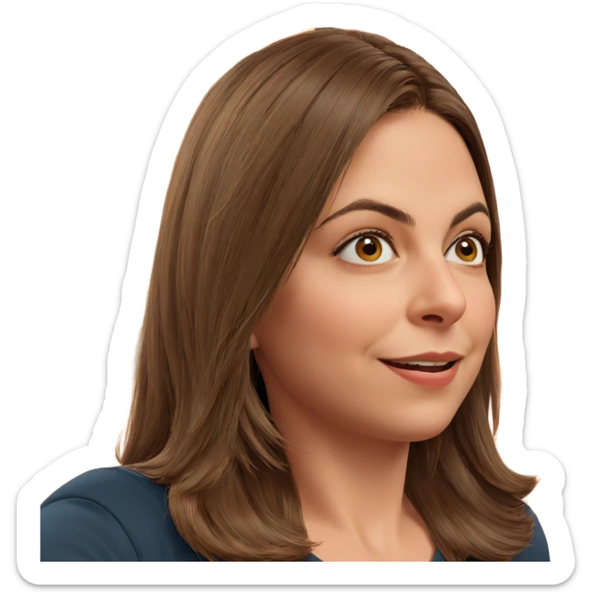 brown haired girl portrait sticker