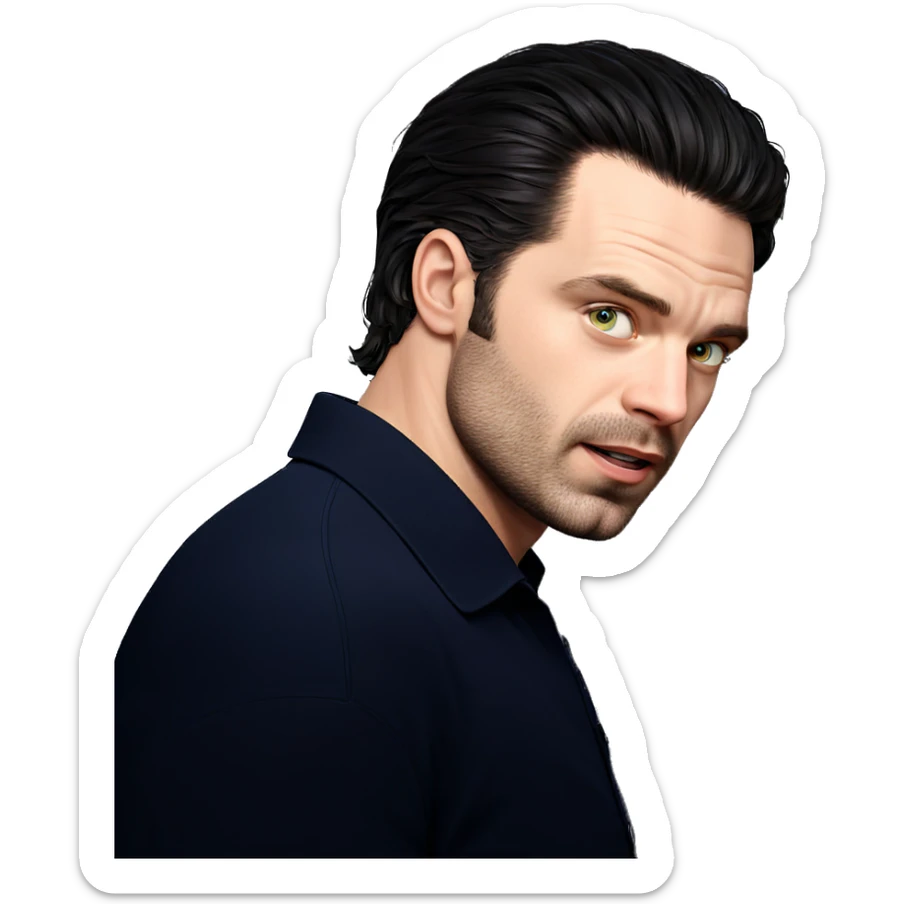 realistic portrait of a man sticker