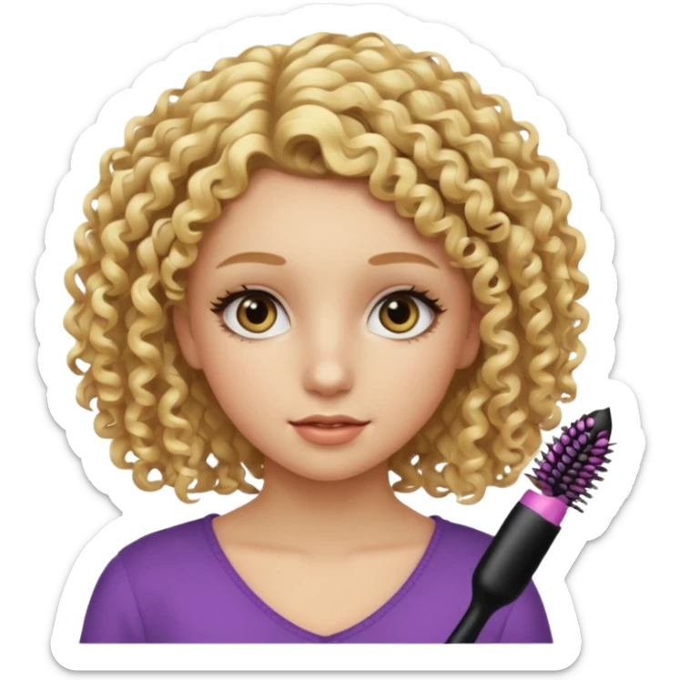 ciurly haired blonde teenage girl with mascara sticker