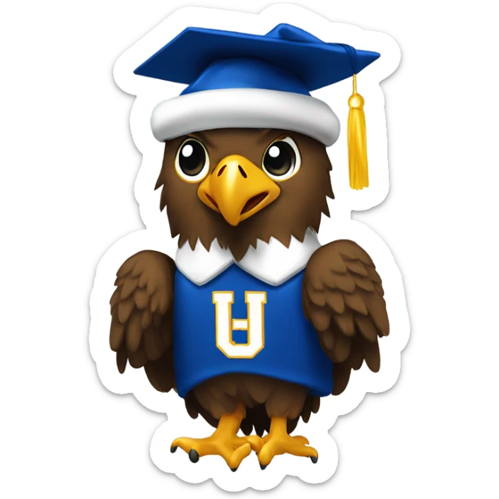 State University of New York mascot the Golden Eagle celebrating Christmas sticker