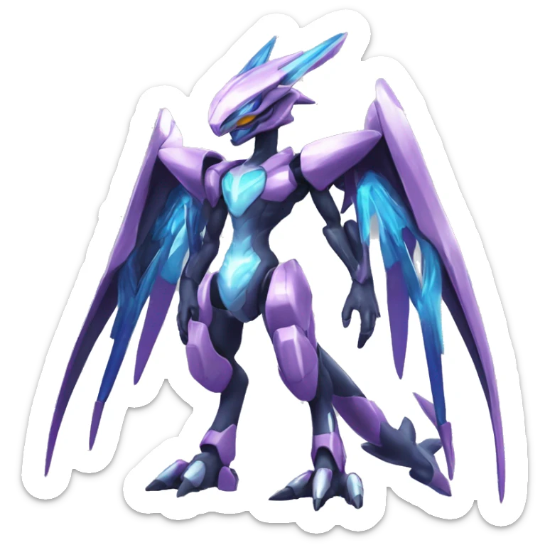 Cool Cute Edgy Futuristic Shiny Godly Ethereal Digimon-Genesect-Dialga-Reptile full body sticker