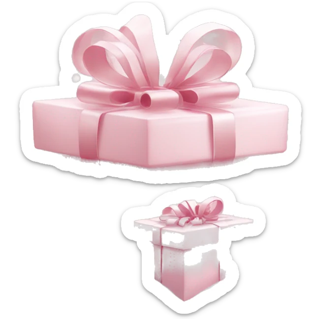 Light pink Christmas gifts under a white Christmas tree  sticker