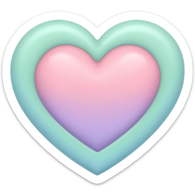 a heart with pastel blue pastel pink pastel purple and pastel green all in one heart sticker