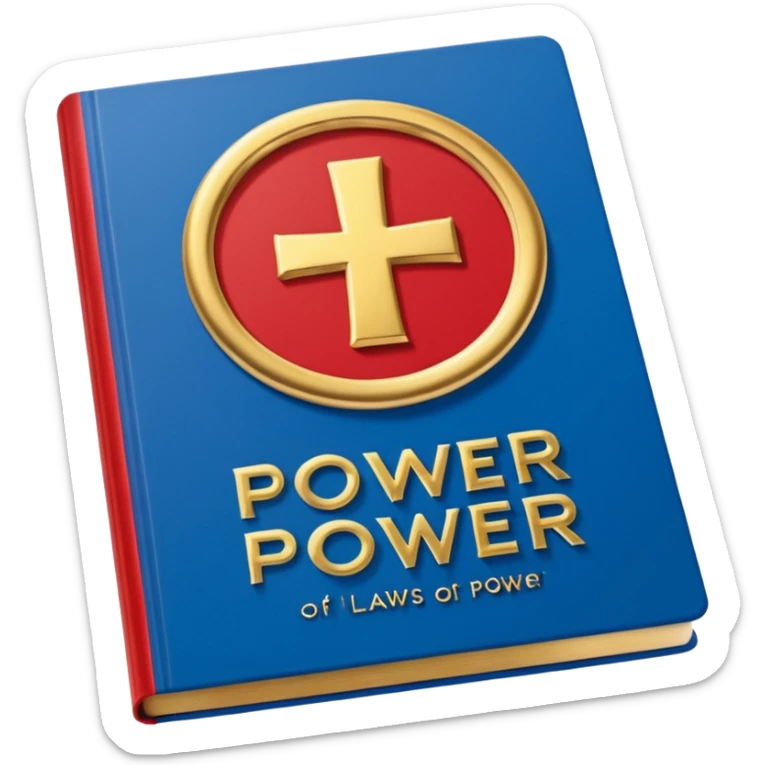 48 laws of power book orginal cover red and blue and in middle power sticker