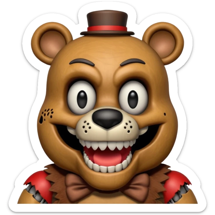 The head of Freddy Fazbear of five nights at Freddy sticker