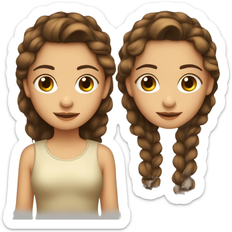 Niña de 14 años con pelo largo castaño y rizado, con ojos color hazel sticker