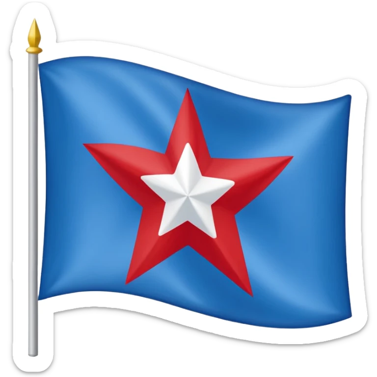 Bandera gallega cambiando el escudo por una estrella roja en el medio sticker