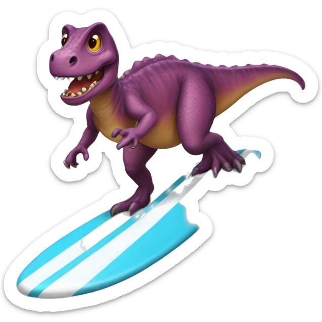 Surfing dino  sticker