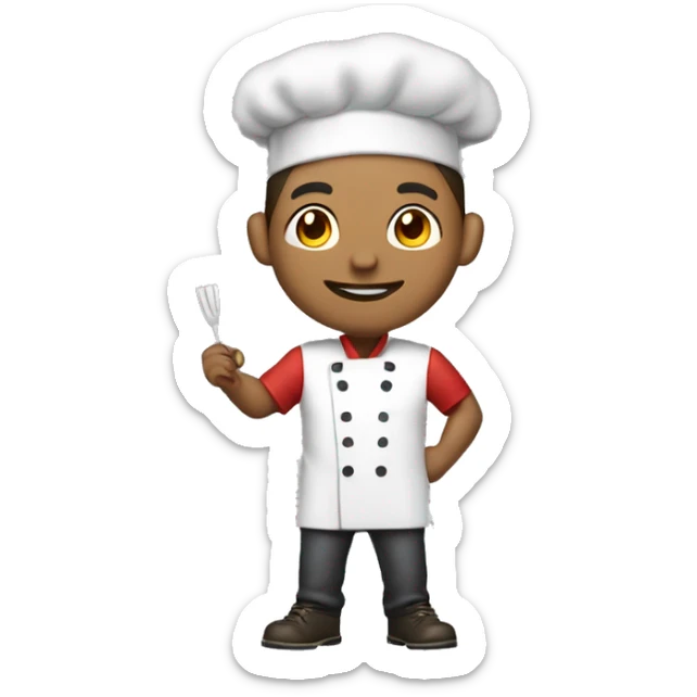 Lightskin man with a bristle and he has chefs hat on his had and short brown hair and in one he has fire and in other hand he has a pack of money  sticker