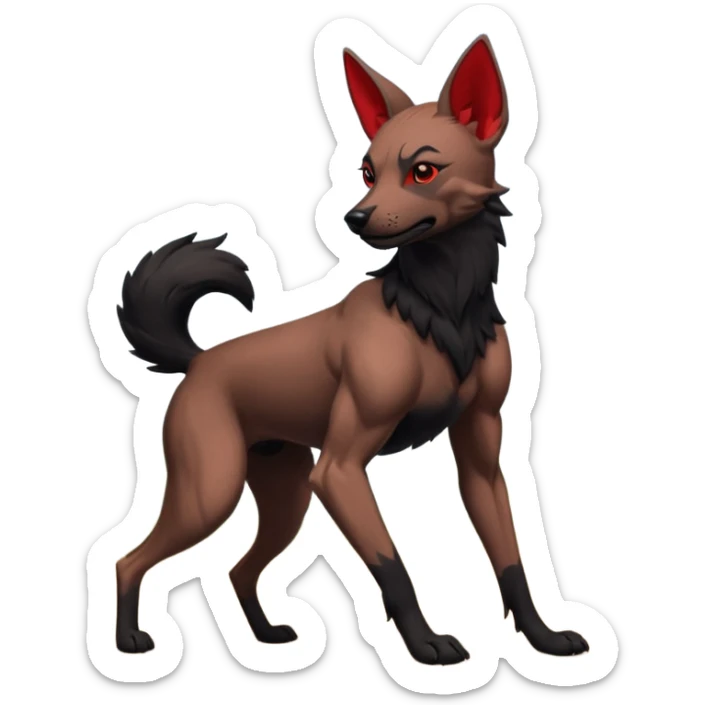 Anthro Muscular Xoloitzcuintle Dog playing with anthro muscular red wolf sticker