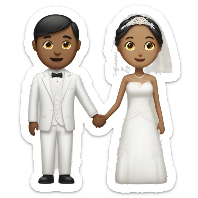 the bride and groom of the East holding hands sticker
