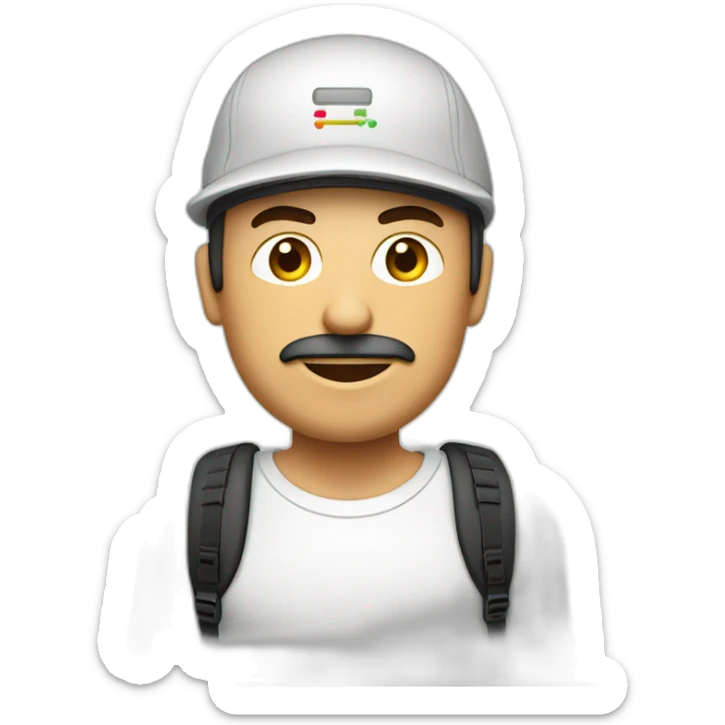 hombre piel blanca gorra muy gordo bermudas en bicicleta sticker