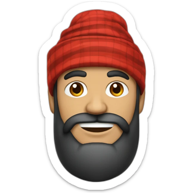 homme bazané avec une très longue barbe noir et un turban à carreaux rouges et blancs sticker