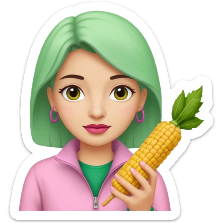 Un tamal femenino animado/caricaturado con moño, muy enferma con un termómetro en la boca. sticker