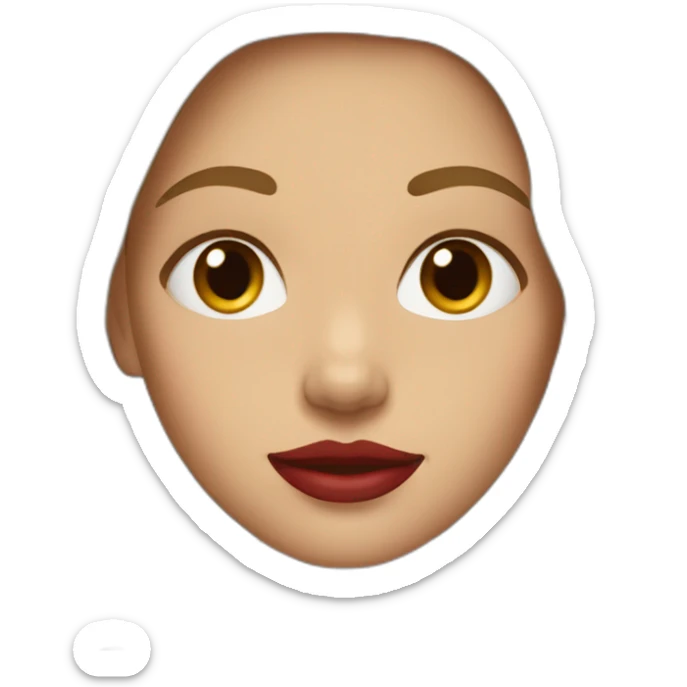 The girl has light brown hair with a little red lipstick on her lips. sticker