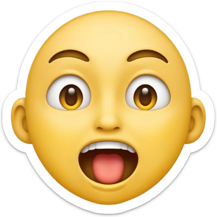 a face with a large opened mouth in emoji of whatsapp style (yellow). Larger is, better is sticker