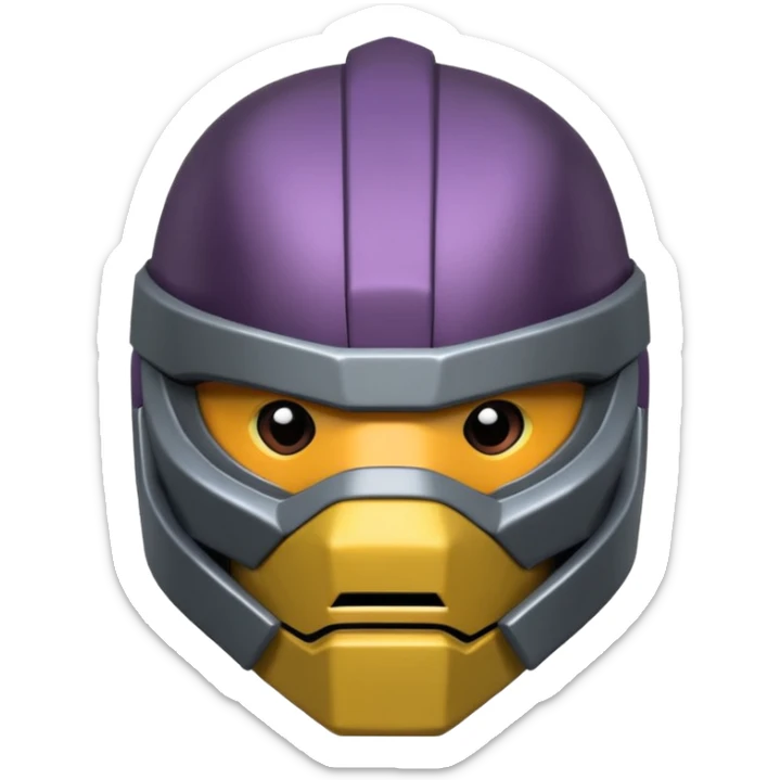 master shredder's helmet from teenage mutant ninja turtles, no eyes or face, just the helmet and related material, lets make it a silhouette.  The last one is best.  lets make it more realistic to the movie sticker
